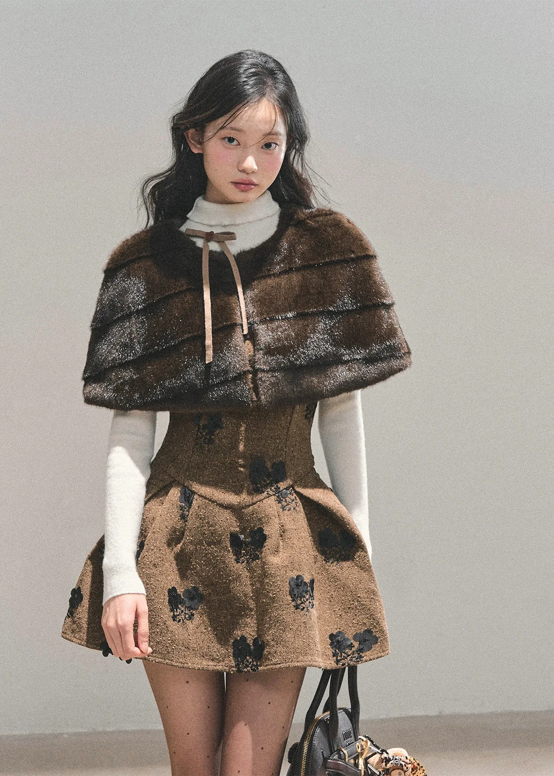 Moss Whispers Puffy Dress Set - iotean