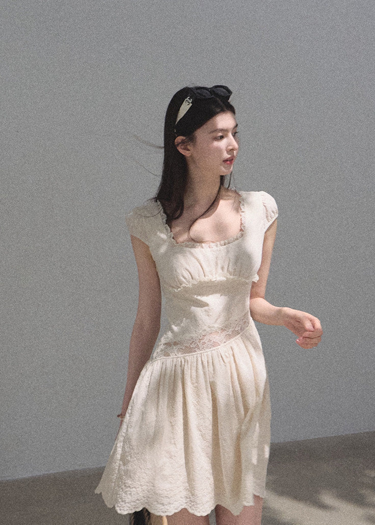Days of Light Lace Waist Maxi Dress - iotean