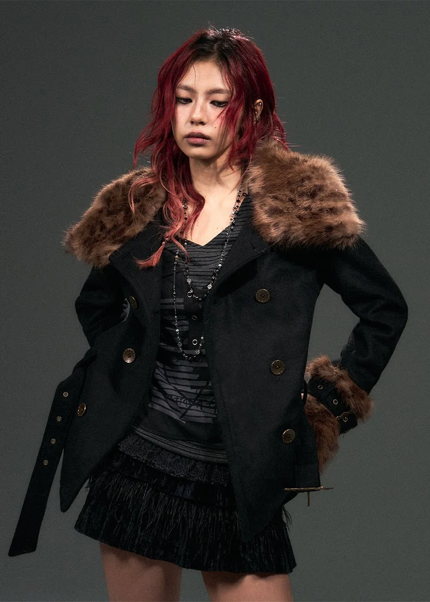 Leopard Ruin Tweed Coat - iotean