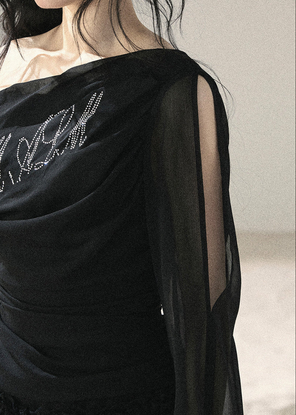 Fine Starlight Off-Shoulder Mesh Top - iotean