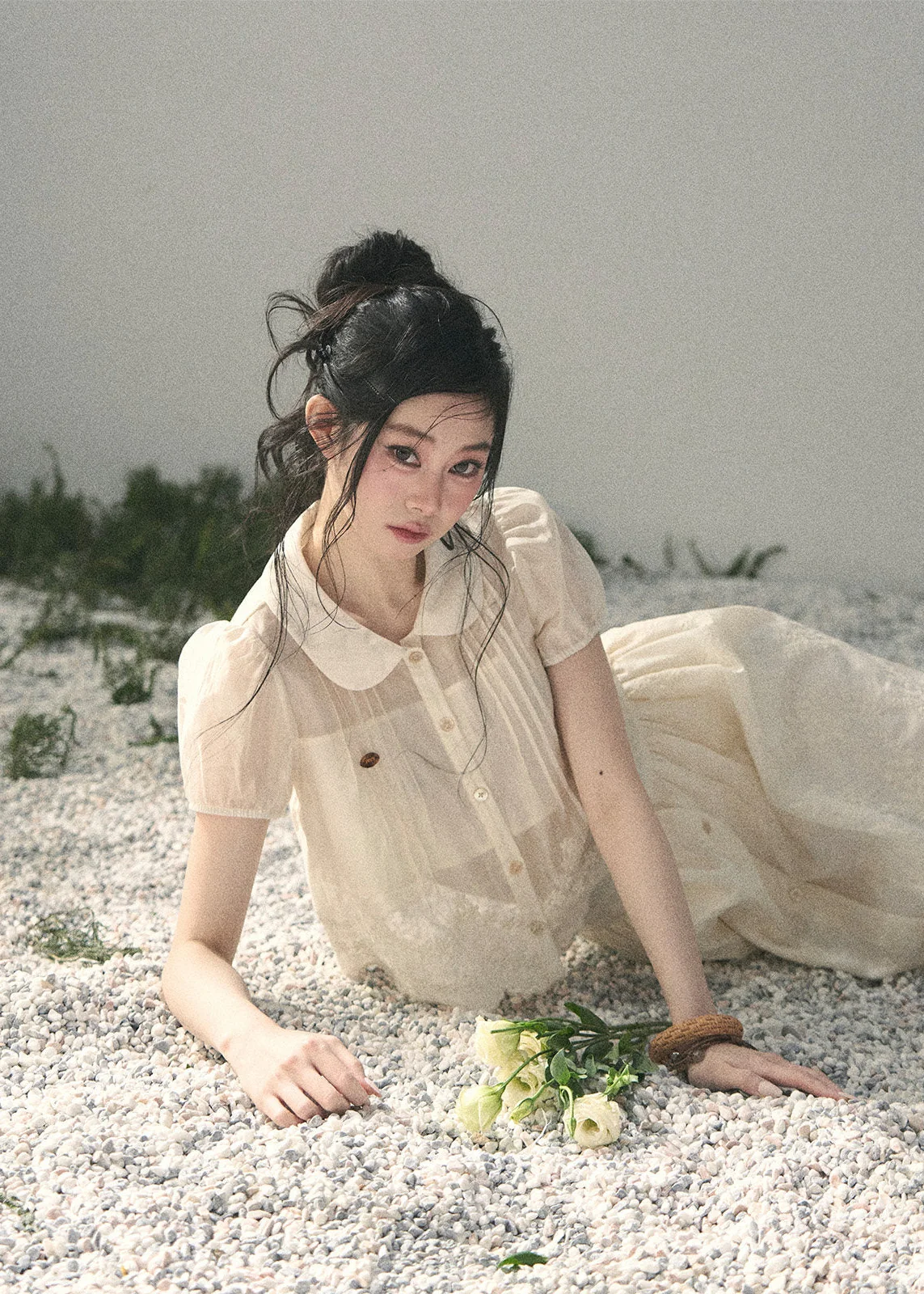 Apricot Blossom Lace Two-Piece Set - iotean