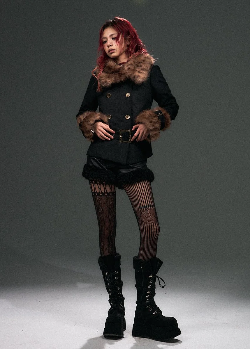 Leopard Ruin Tweed Coat - iotean