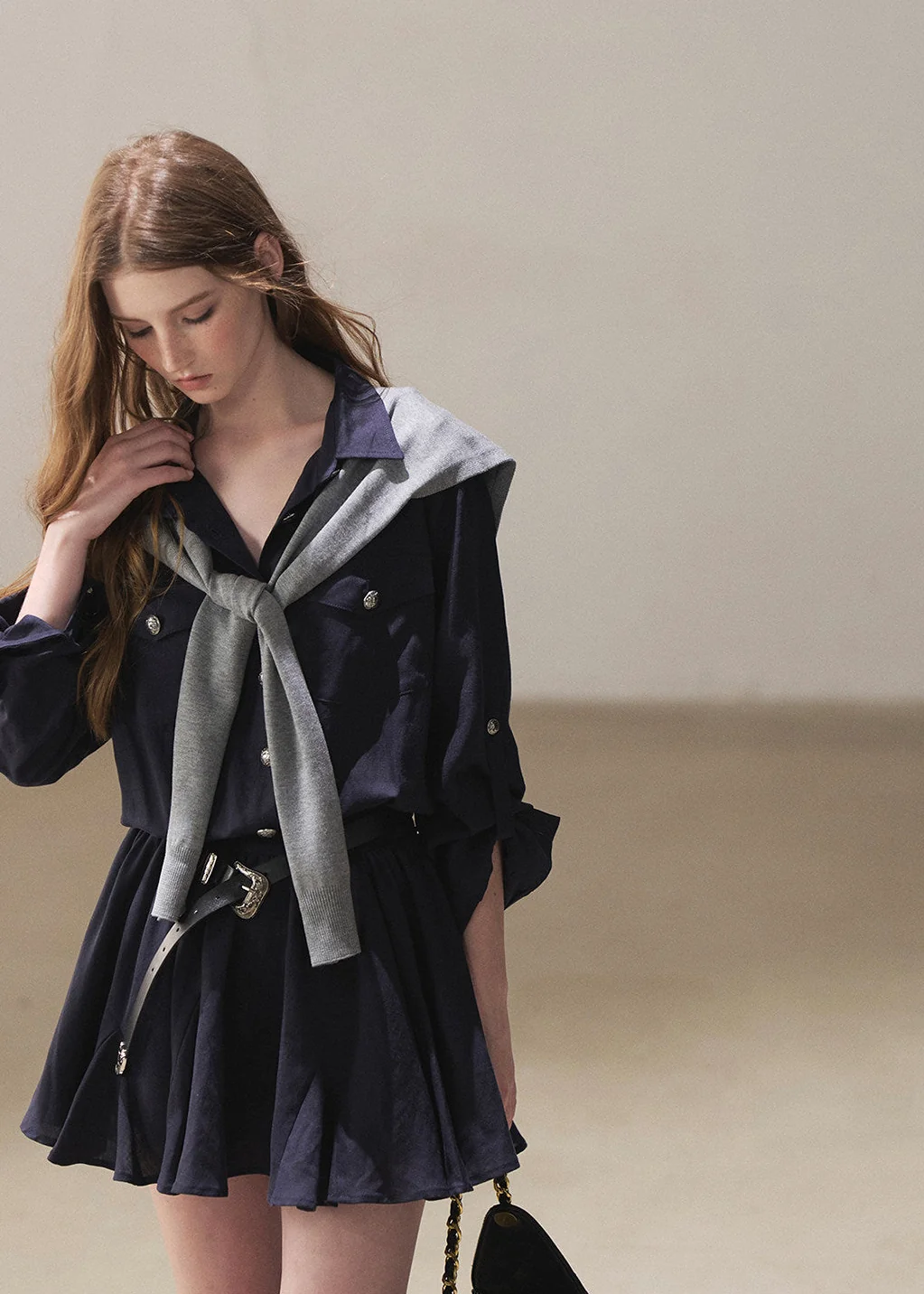 Moonlit Sea Shirt Dress & Shawl Set - iotean