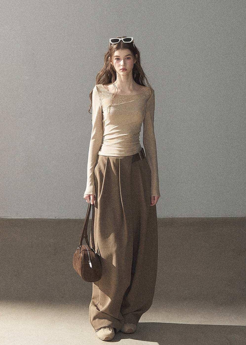 Misty Skin Sheer Lace Long Sleeve Top - iotean