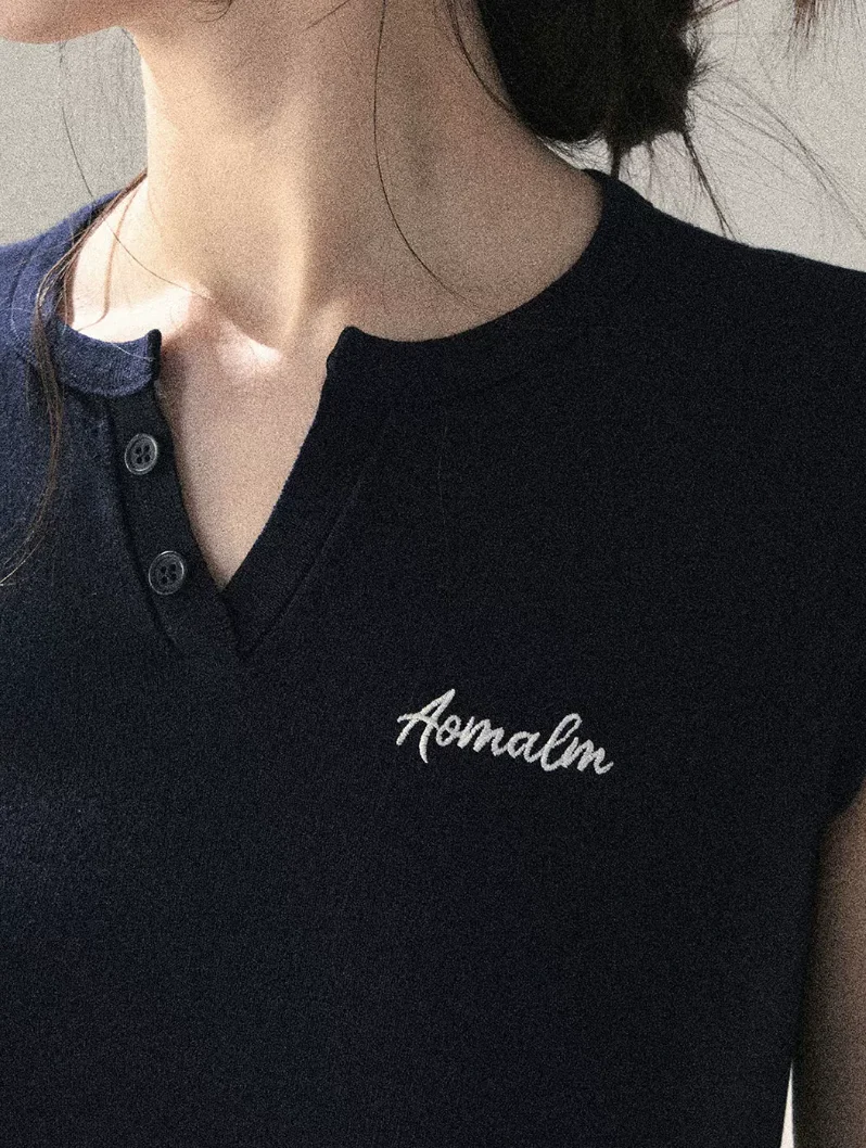 Langyu Letter Lace-Hem Baby Tee - iotean