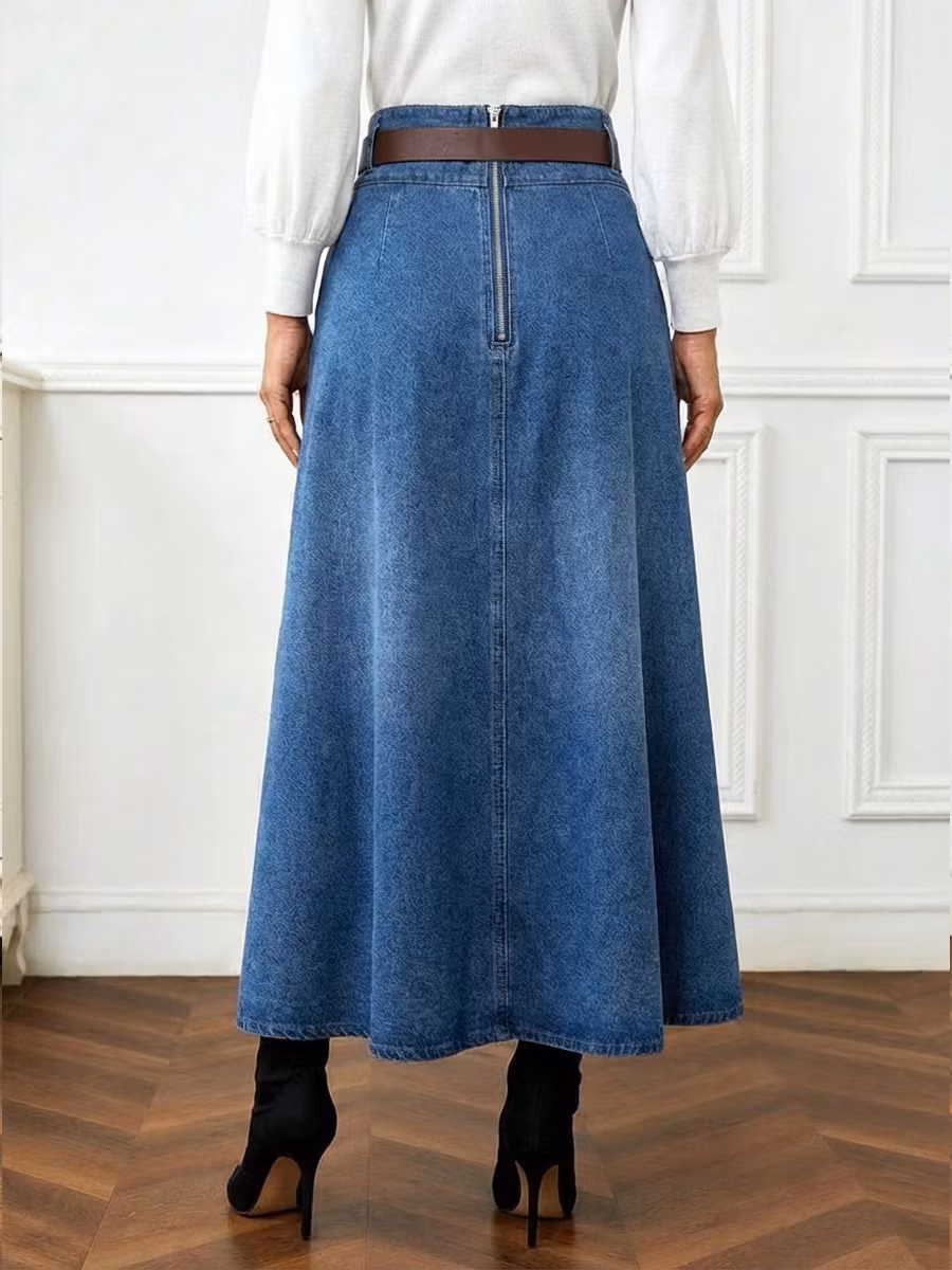 Women's Fashionable Denim Skirt - iotean