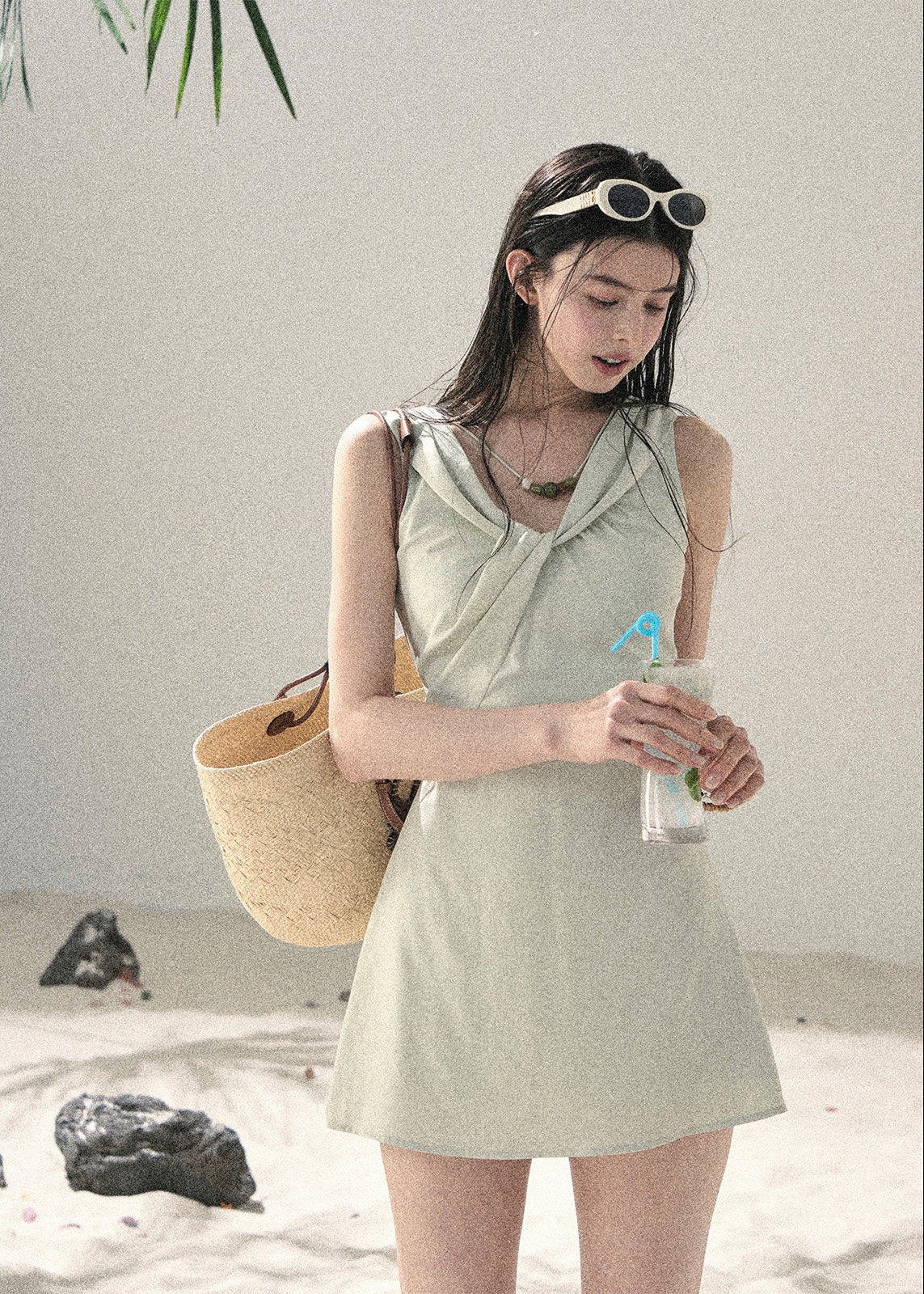 Meadow Whisper V-Neck Mini Dress - iotean
