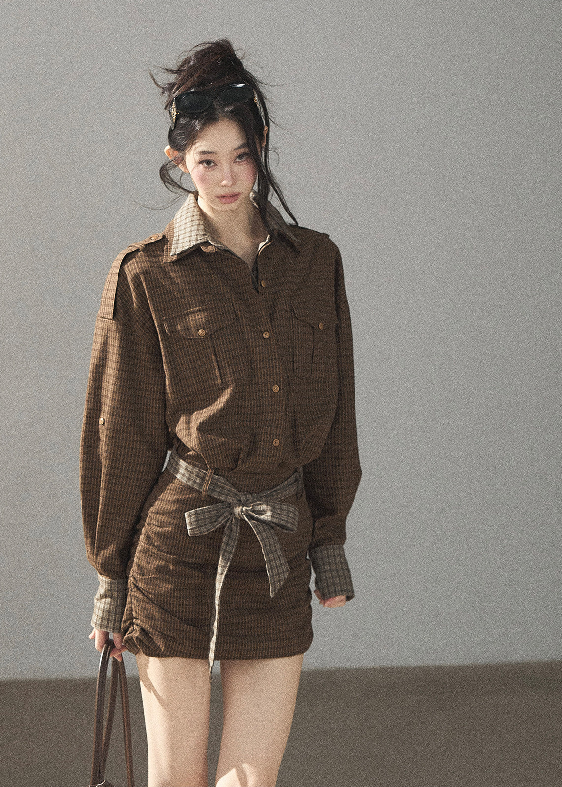 Promise Under the Oak Plaid Shirt Dress - iotean
