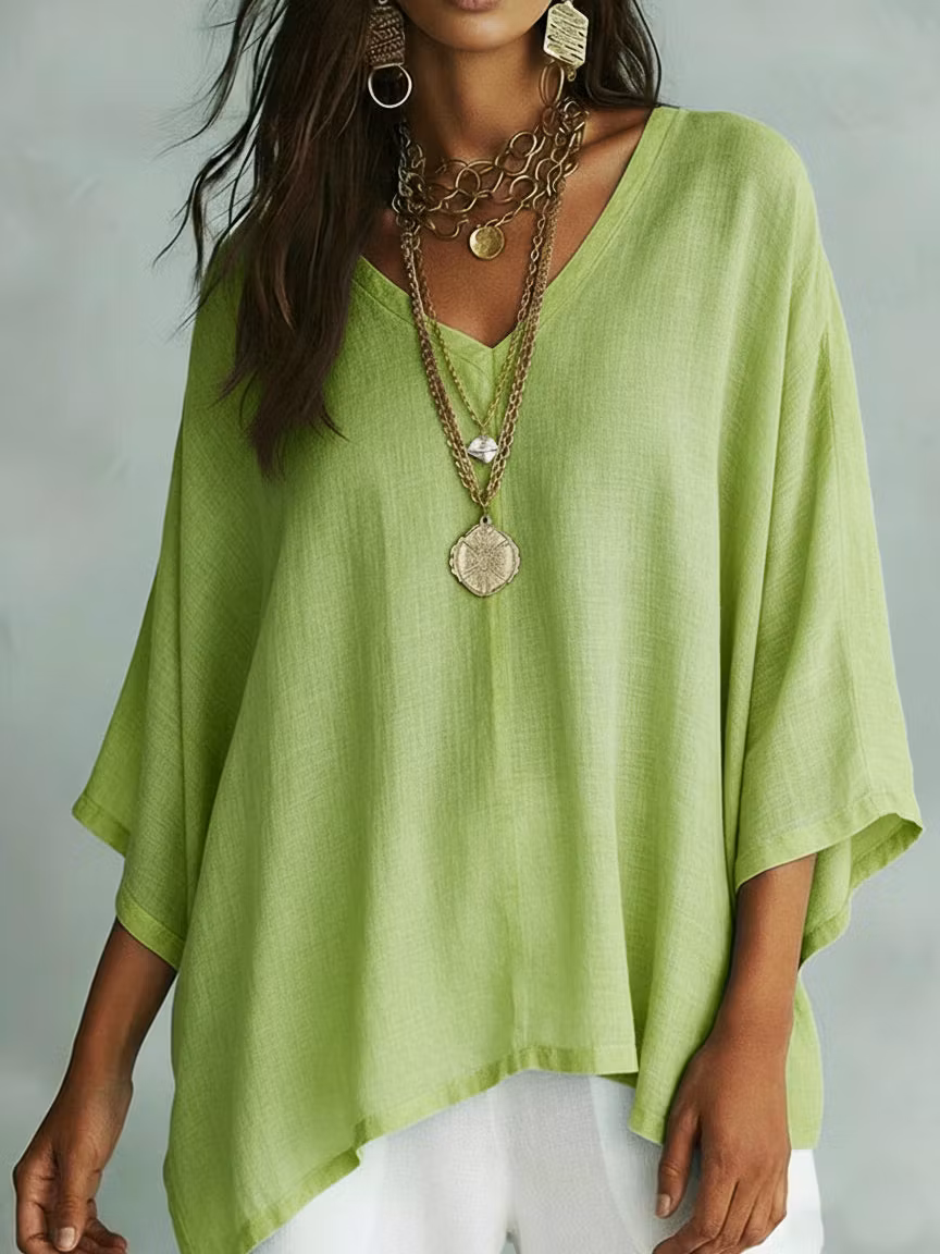 Minimalist Casual Cozy Loose Linen Blouse Top - iotean