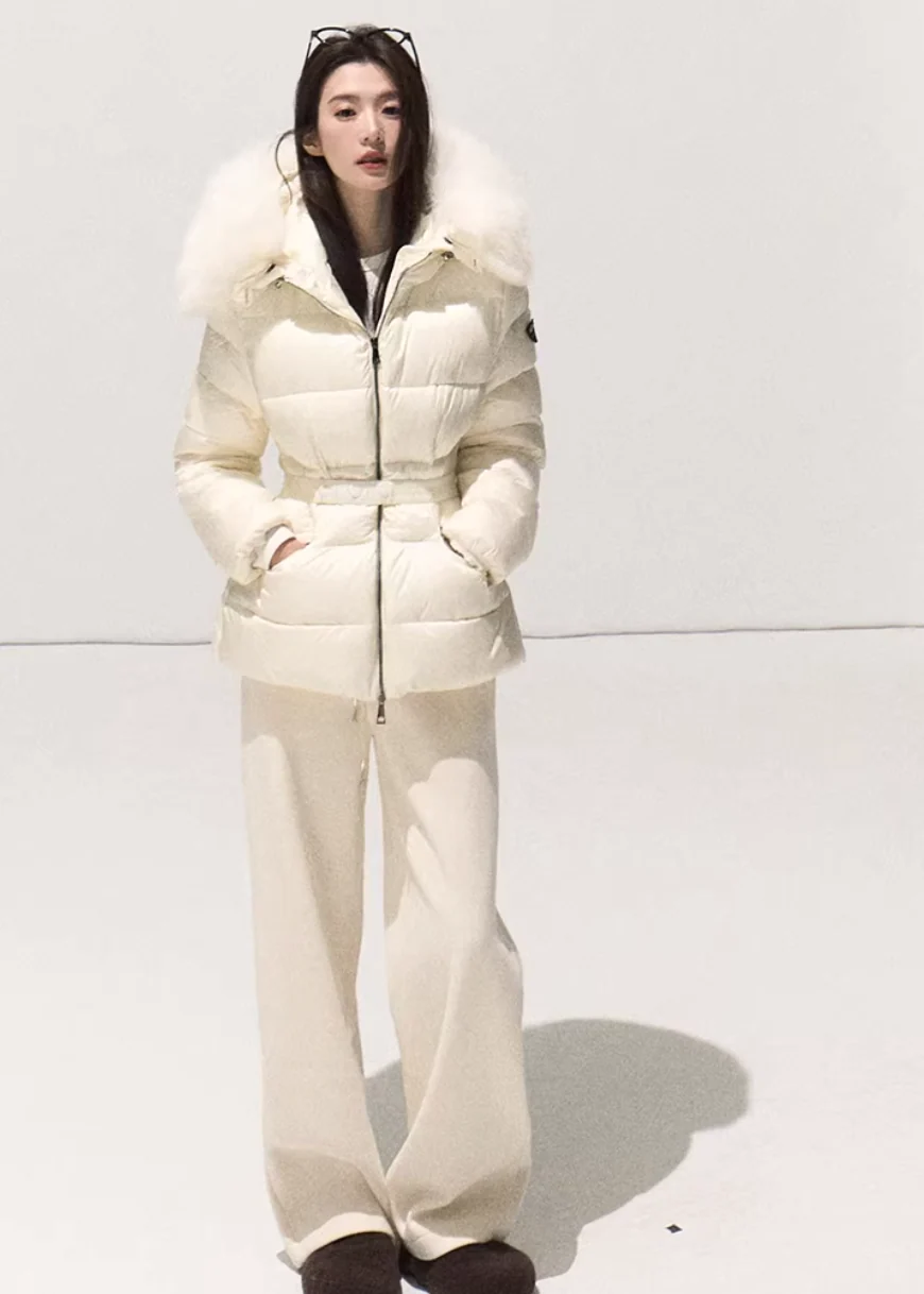 White Veil Hooded Down Coat - iotean