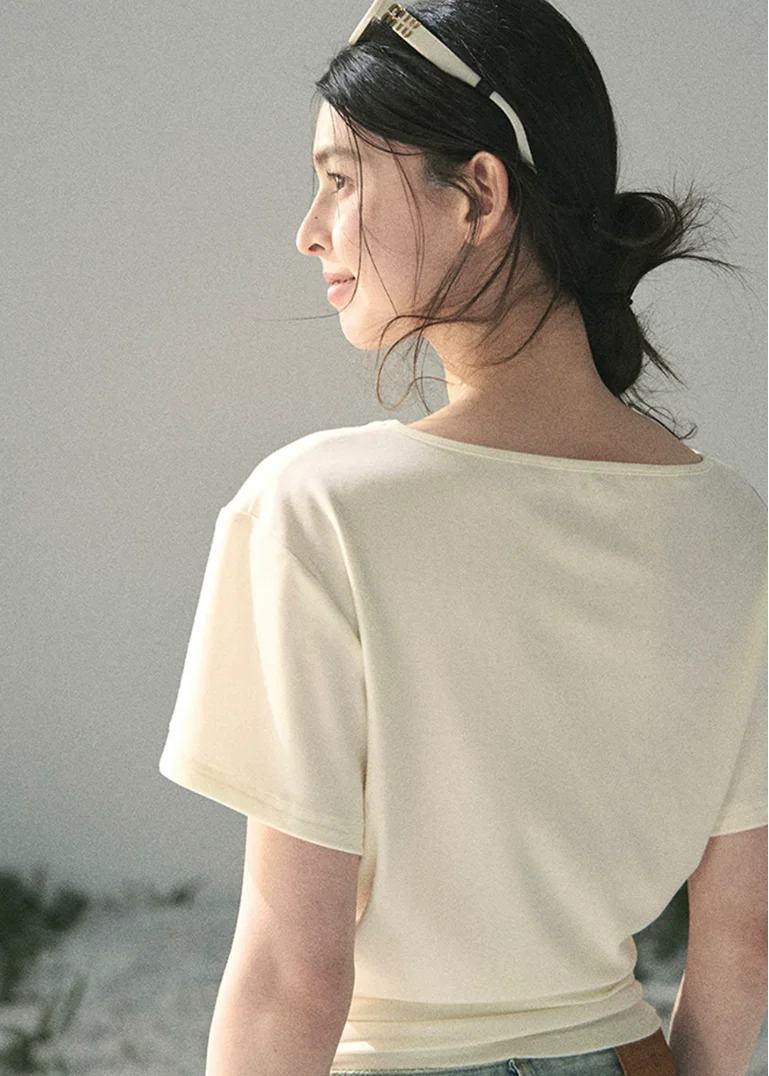 Breathing White Twist-Waist Top - iotean