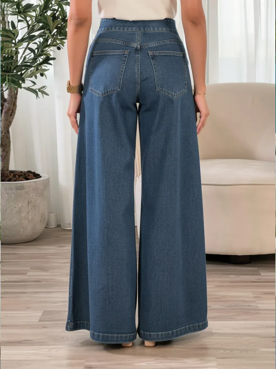 Women's Fashionable Cotton Denim Jeans - iotean