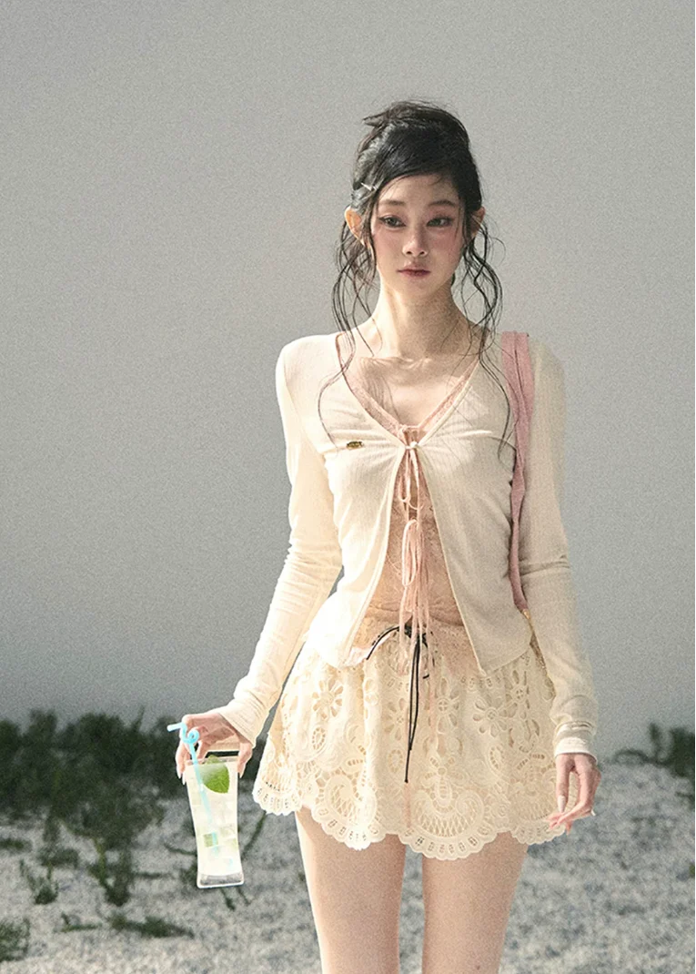 Dream in the Gap Lace Layered Top - iotean