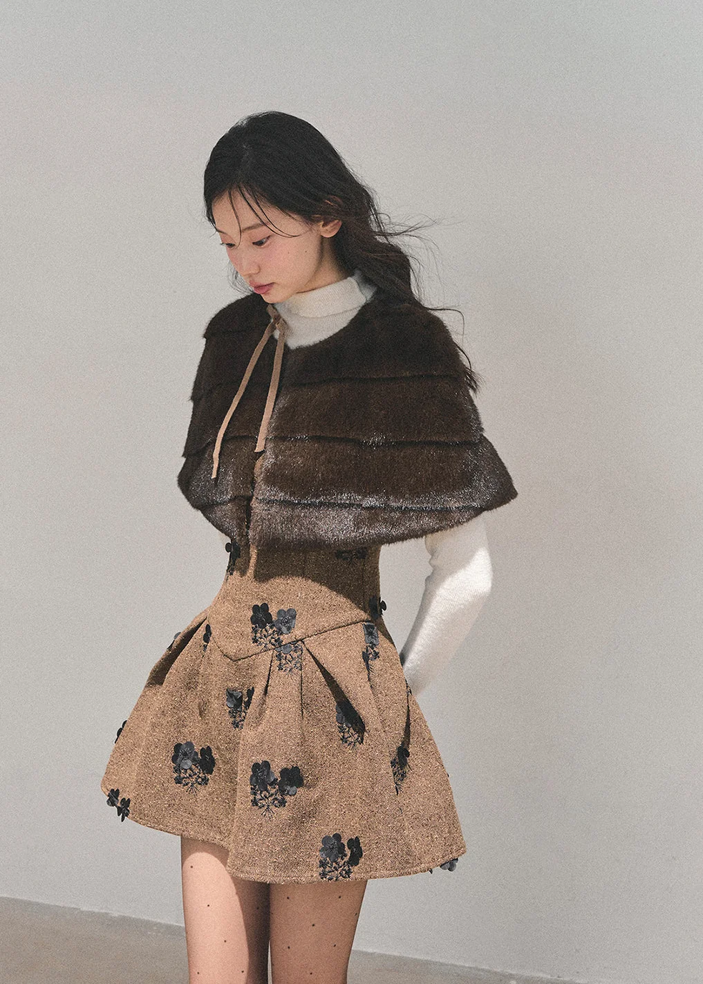 Moss Whispers Puffy Dress Set - iotean