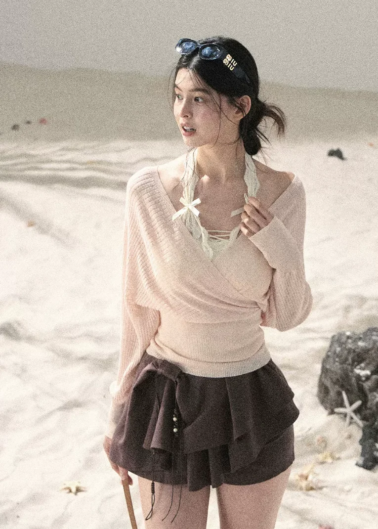 Cool Touch V-Neck Cover-Up Top Set - iotean