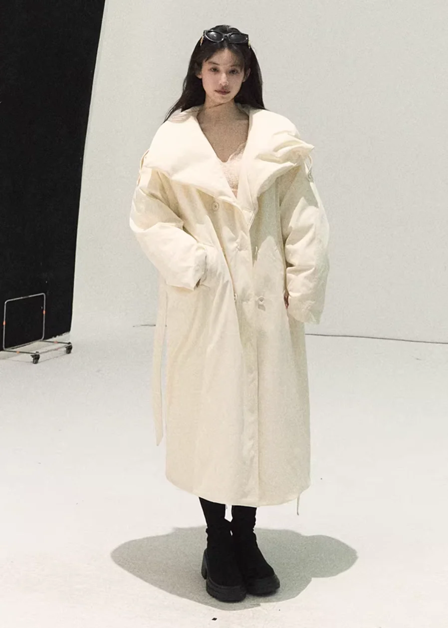 Snowy Night Quilted Down Coat - iotean