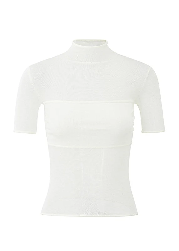 Soft Veil High-Neck Tee - iotean