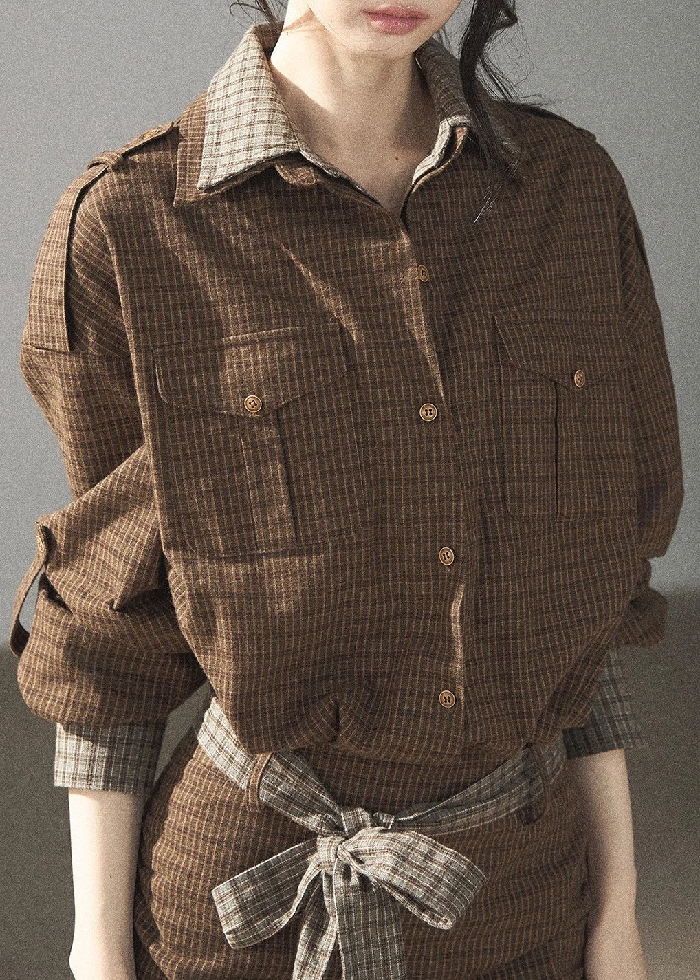 Promise Under the Oak Plaid Shirt Dress - iotean