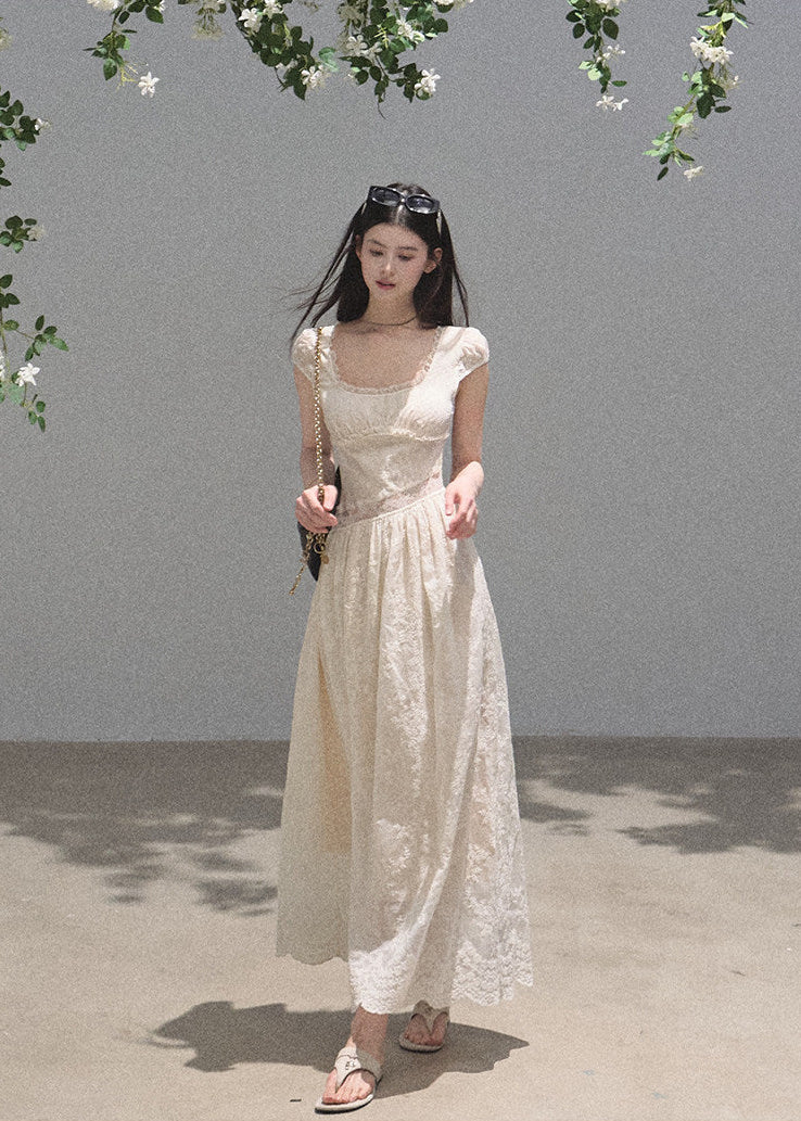 Days of Light Lace Waist Maxi Dress - iotean