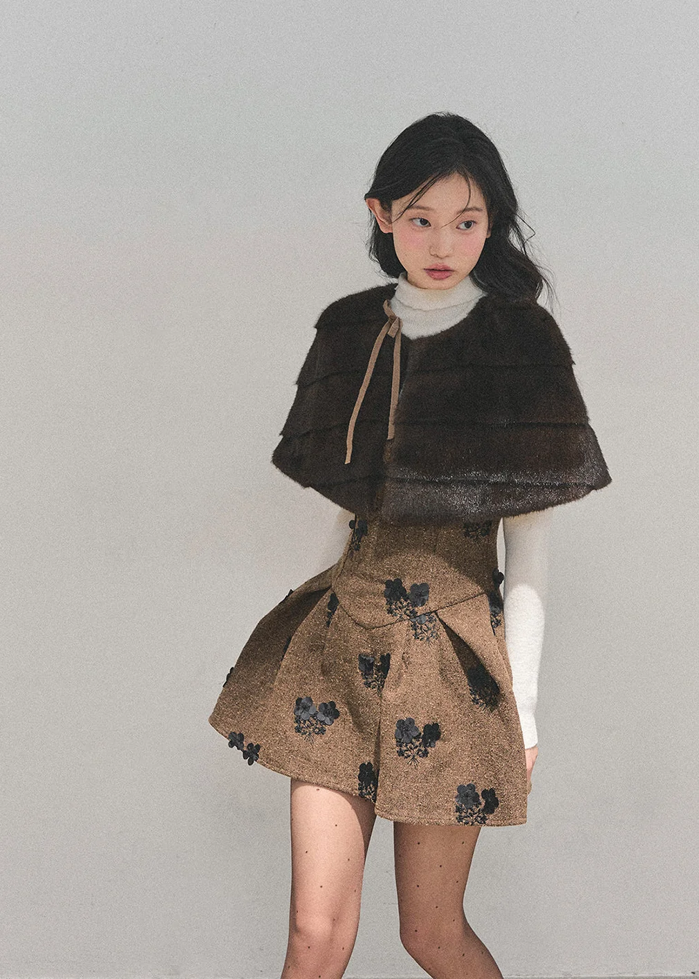 Moss Whispers Puffy Dress Set - iotean