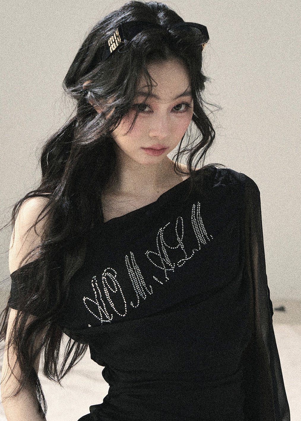 Fine Starlight Off-Shoulder Mesh Top - iotean