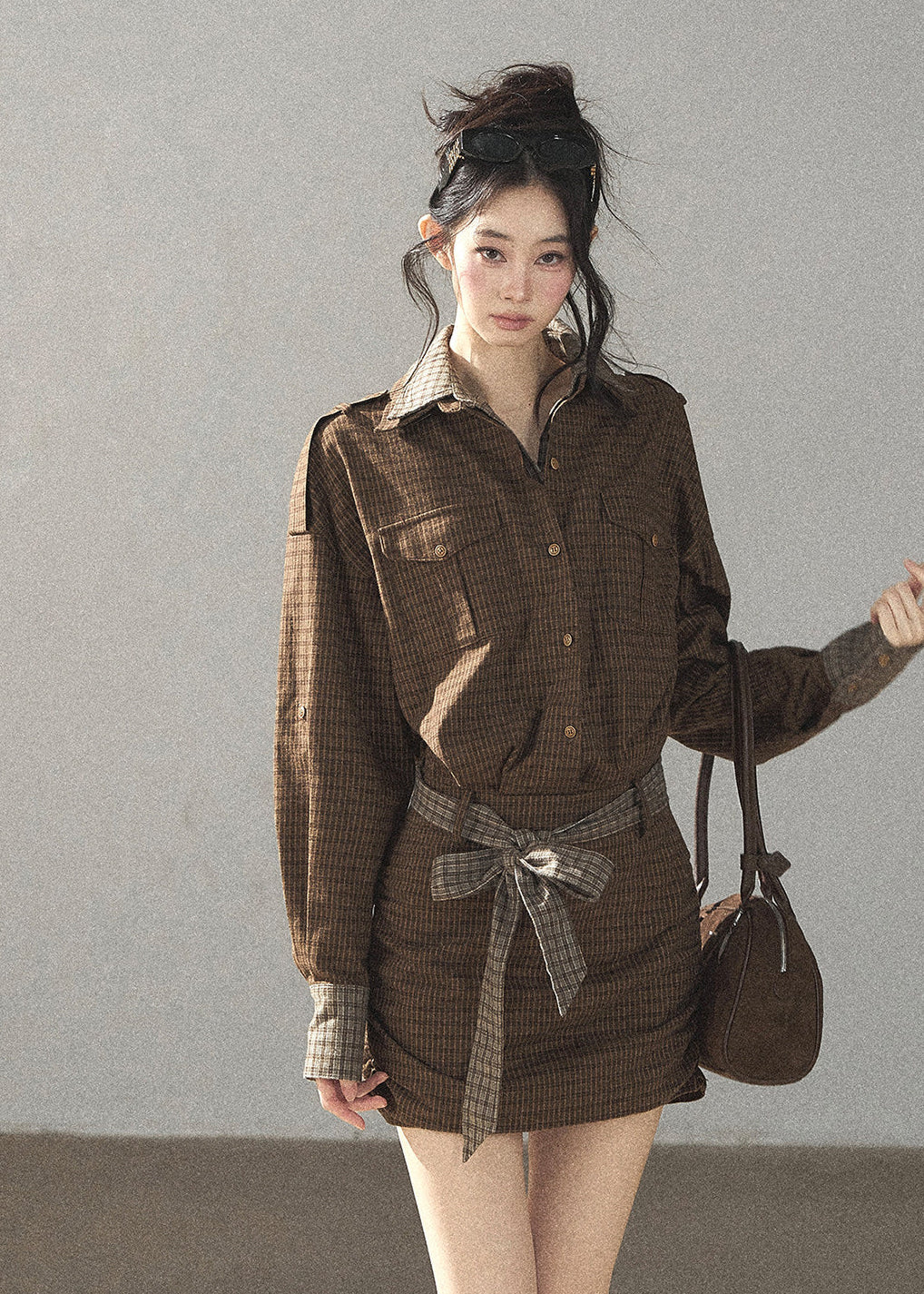 Promise Under the Oak Plaid Shirt Dress - iotean