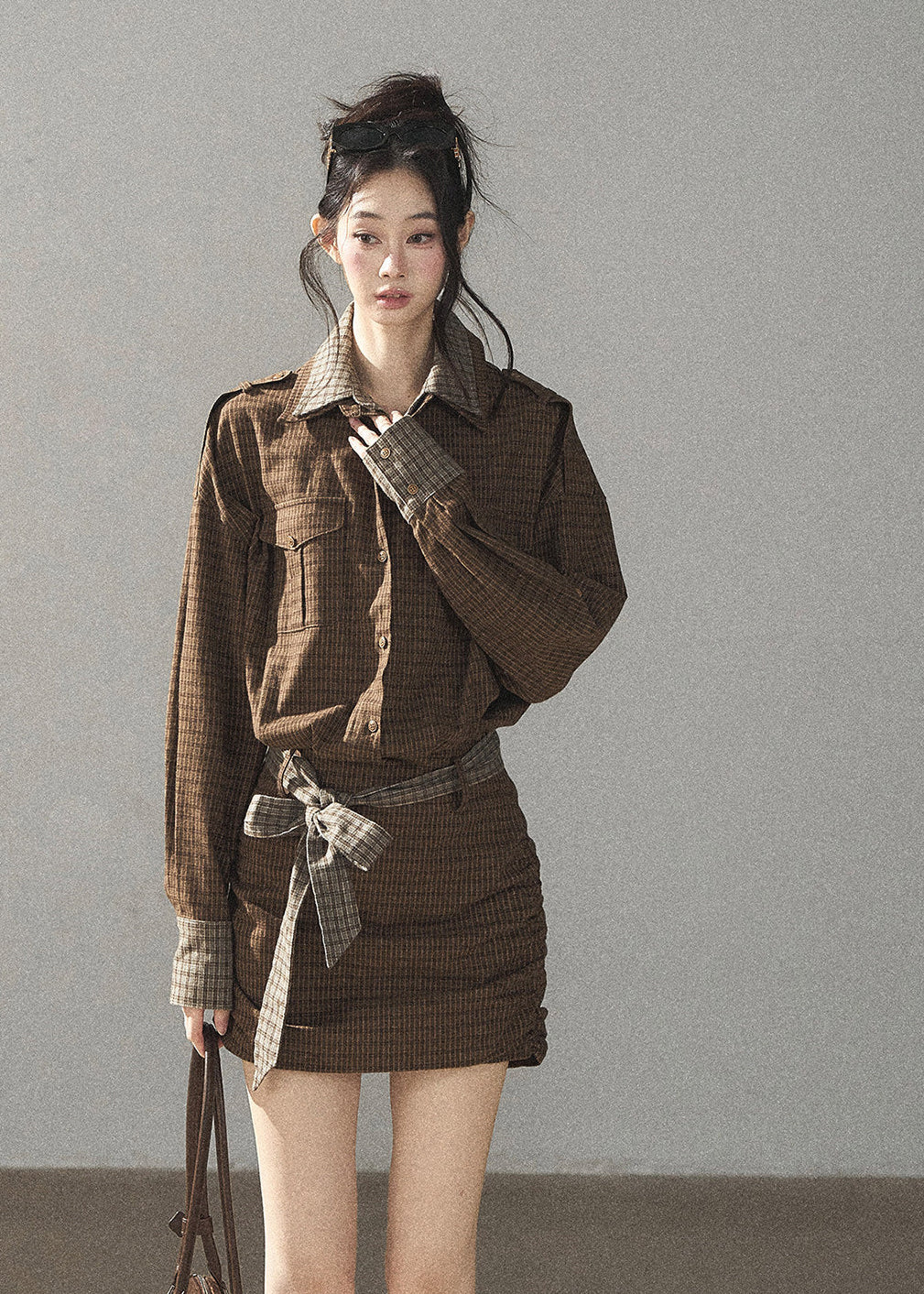 Promise Under the Oak Plaid Shirt Dress - iotean
