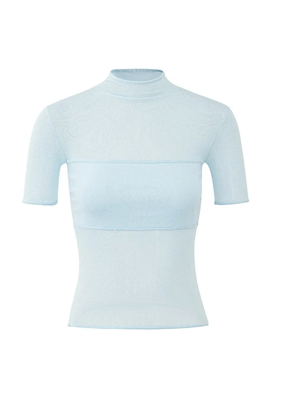 Soft Veil High-Neck Tee - iotean