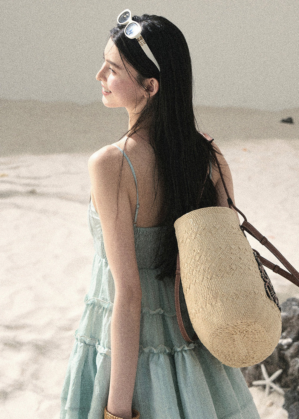 Seafoam Drift Tiered Mini Dress - iotean