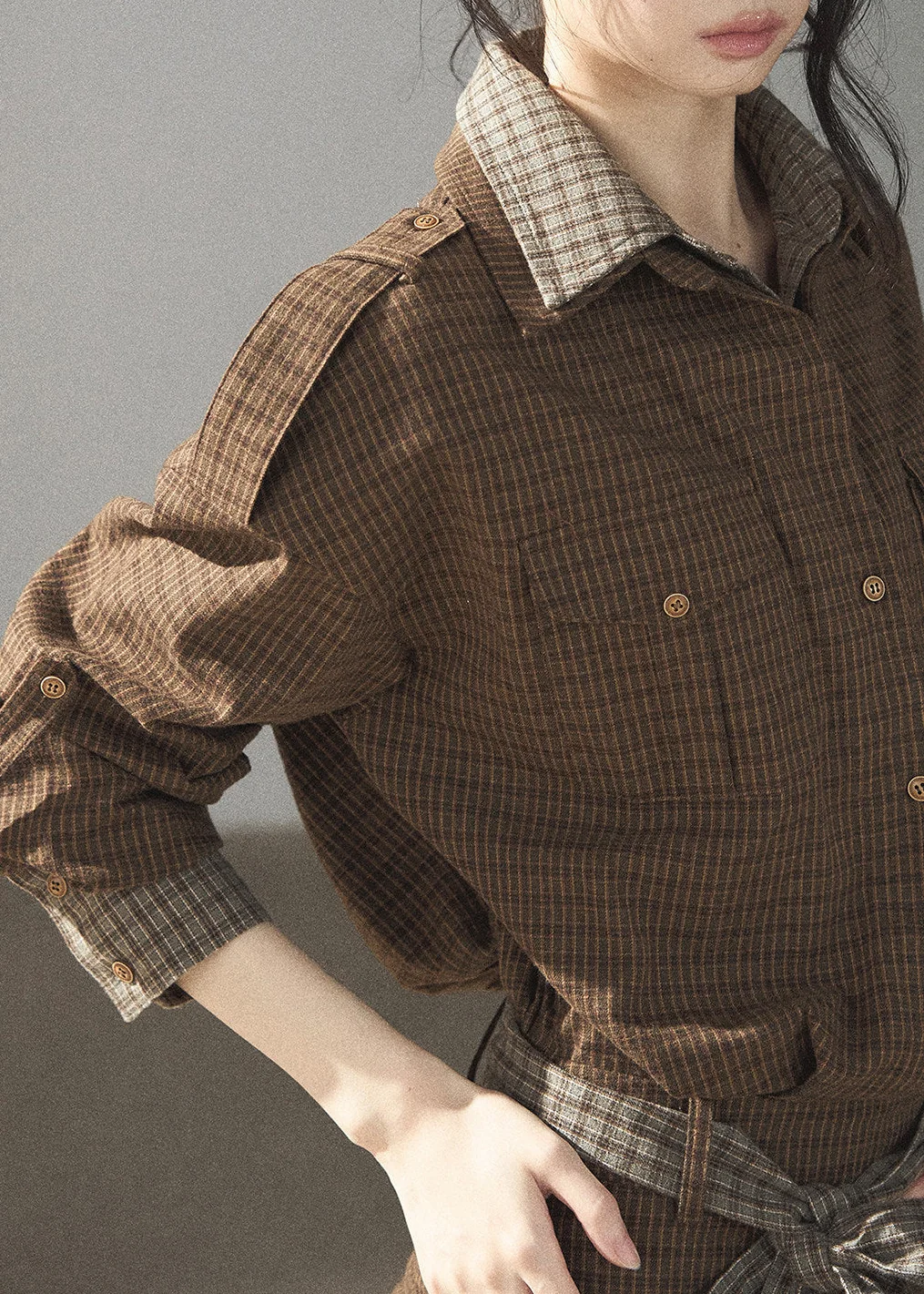 Promise Under the Oak Plaid Shirt Dress - iotean