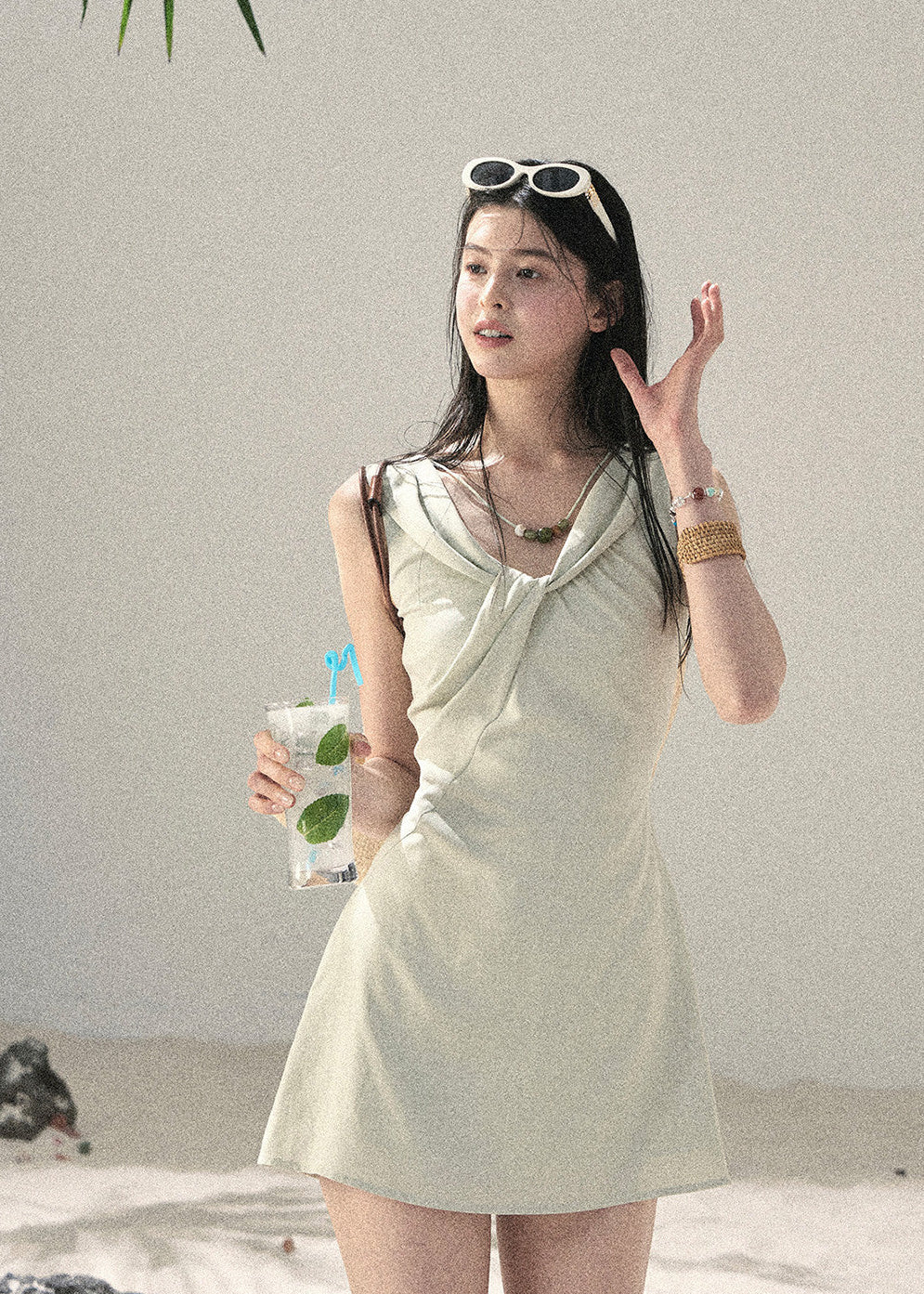 Meadow Whisper V-Neck Mini Dress - iotean