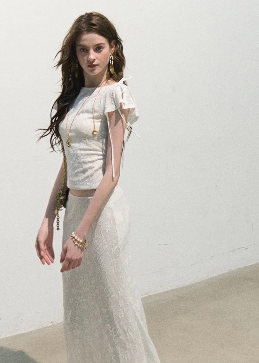 Breath of Spring Jacquard Slim Top - iotean