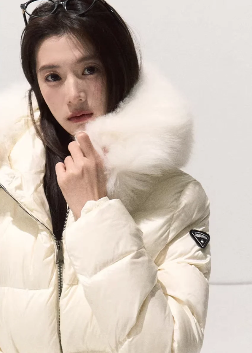 White Veil Hooded Down Coat - iotean