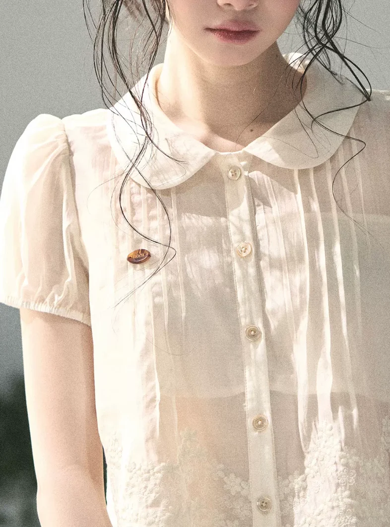Apricot Blossom Lace Two-Piece Set - iotean