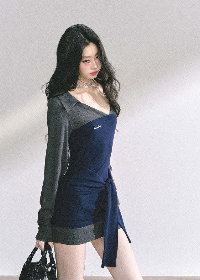 Élise Check Drapé Dress - iotean