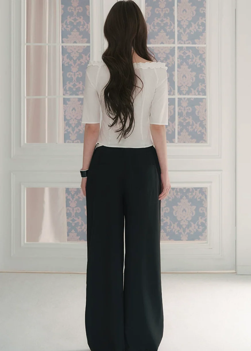 Courtly Prayer Ruffled Off-Shoulder Blouse - iotean