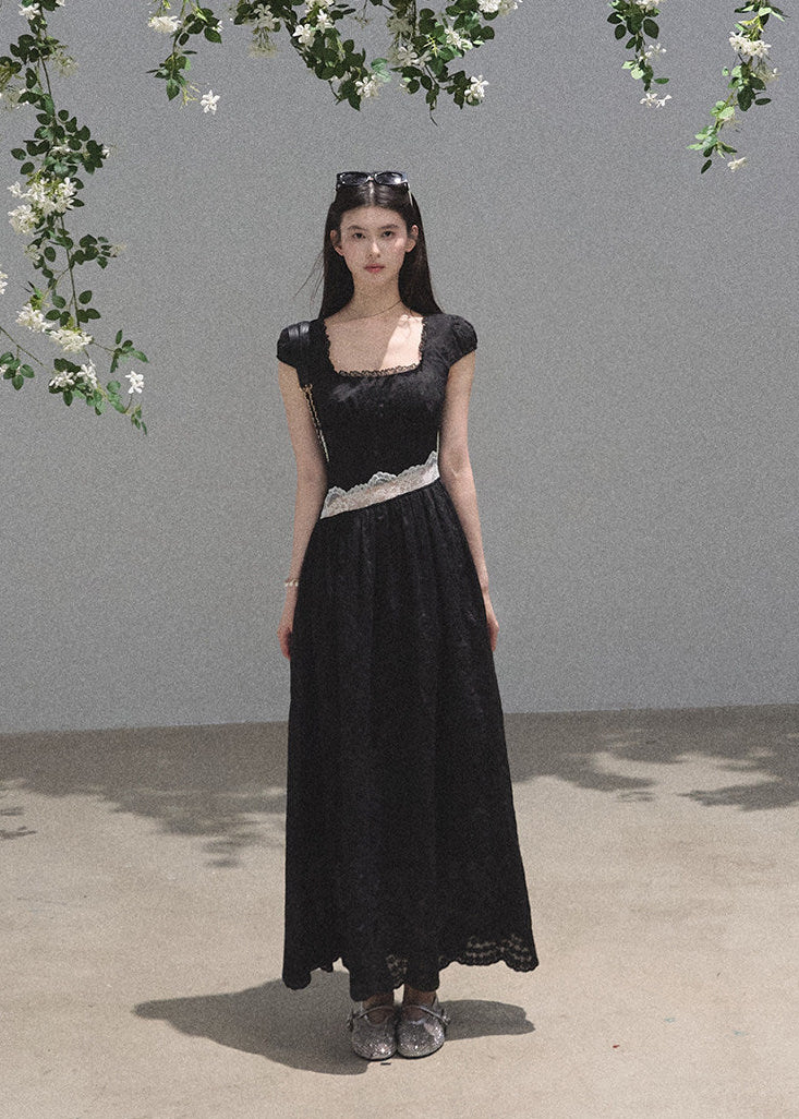 Days of Light Lace Waist Maxi Dress - iotean