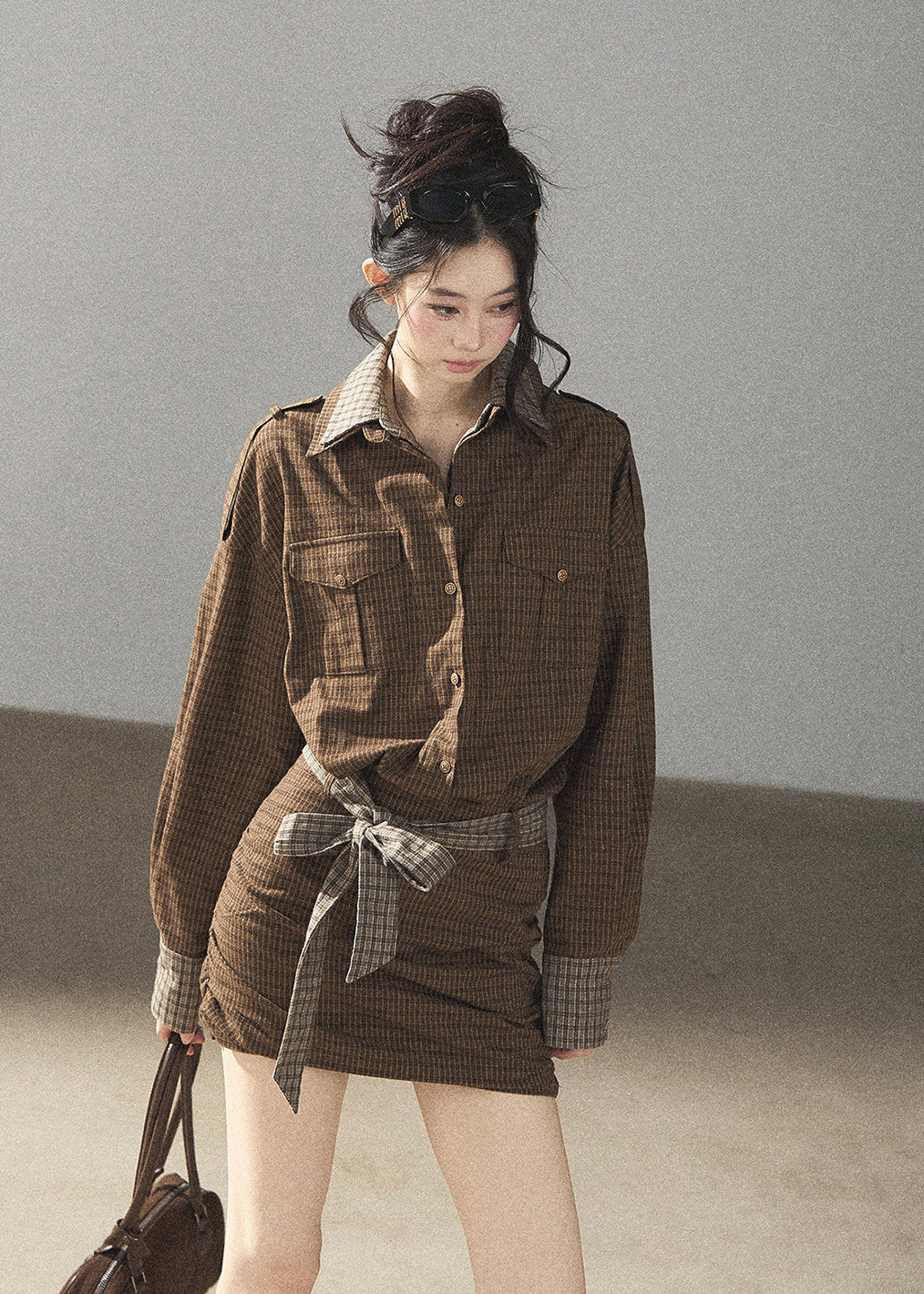 Promise Under the Oak Plaid Shirt Dress - iotean