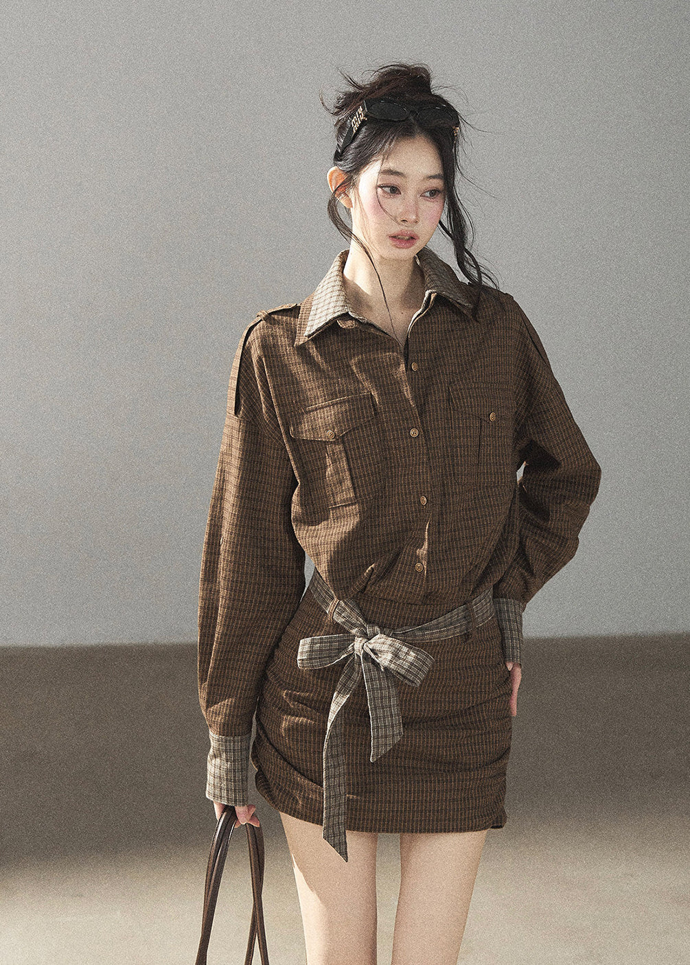 Promise Under the Oak Plaid Shirt Dress - iotean