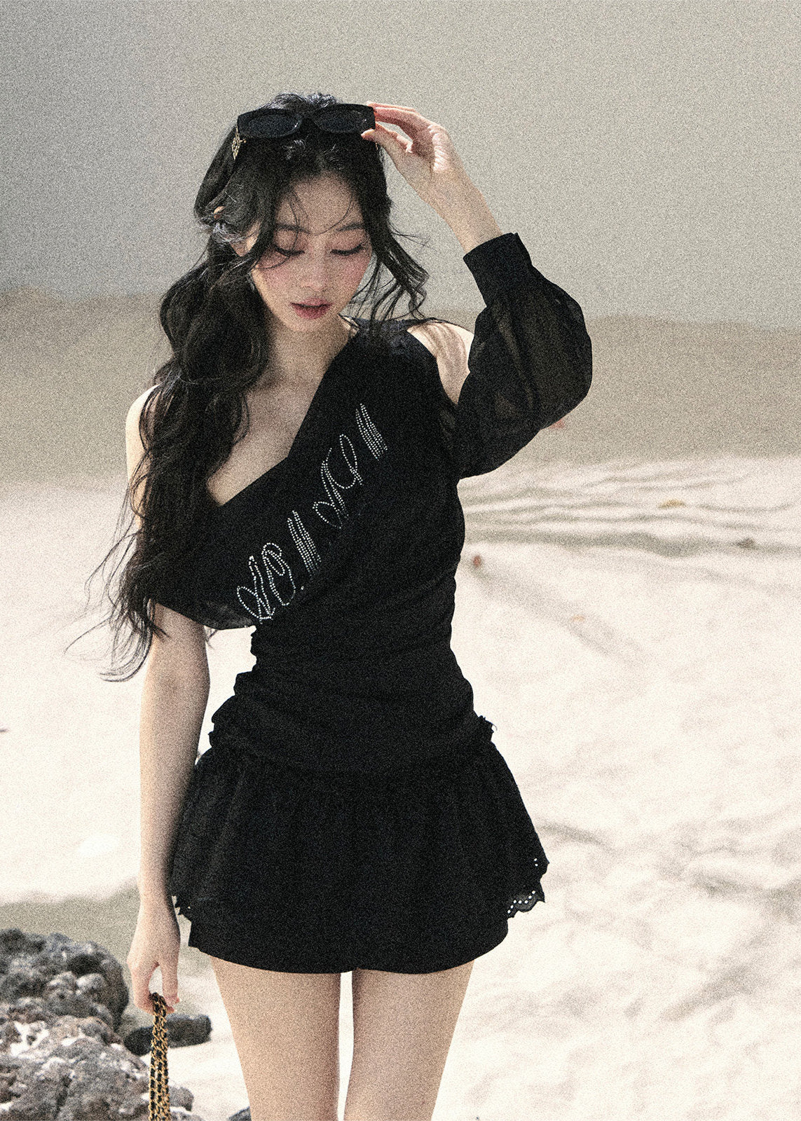 Fine Starlight Off-Shoulder Mesh Top - iotean