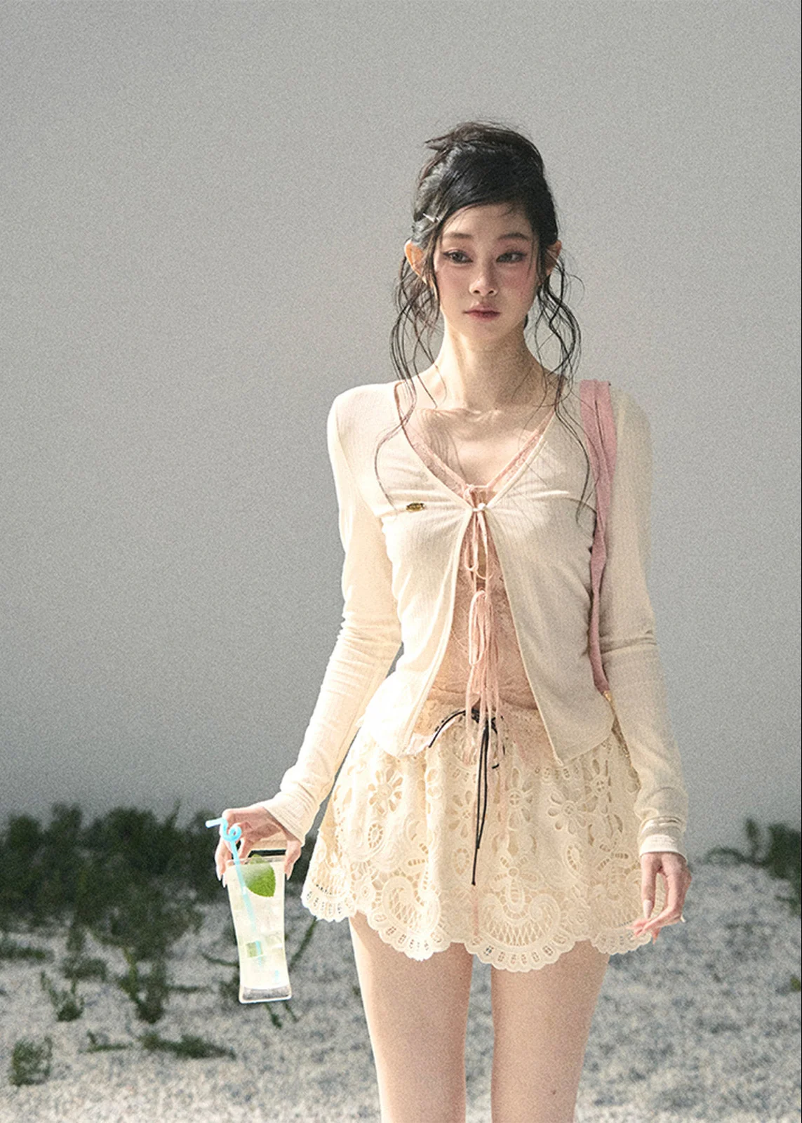 Dream in the Gap Lace Layered Top - iotean