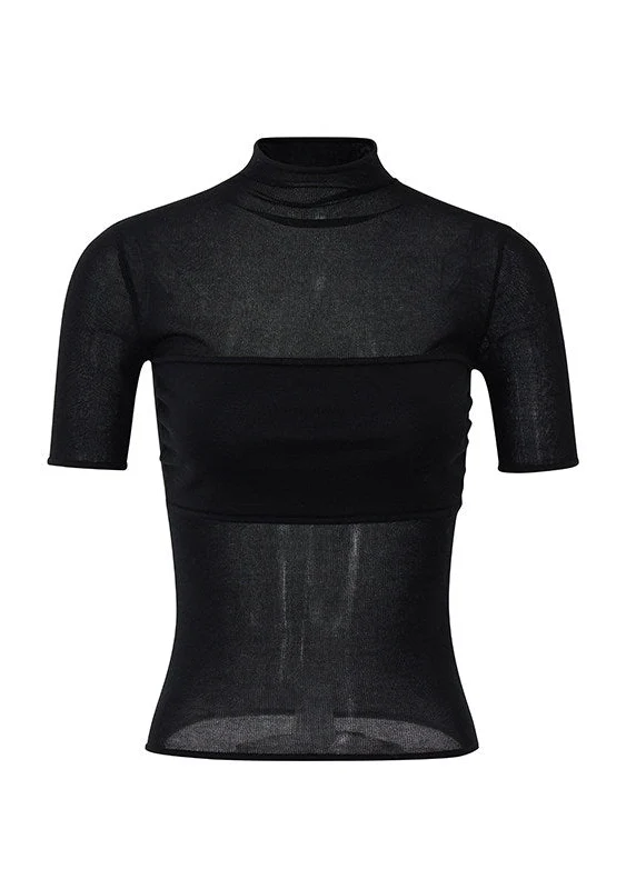 Soft Veil High-Neck Tee - iotean