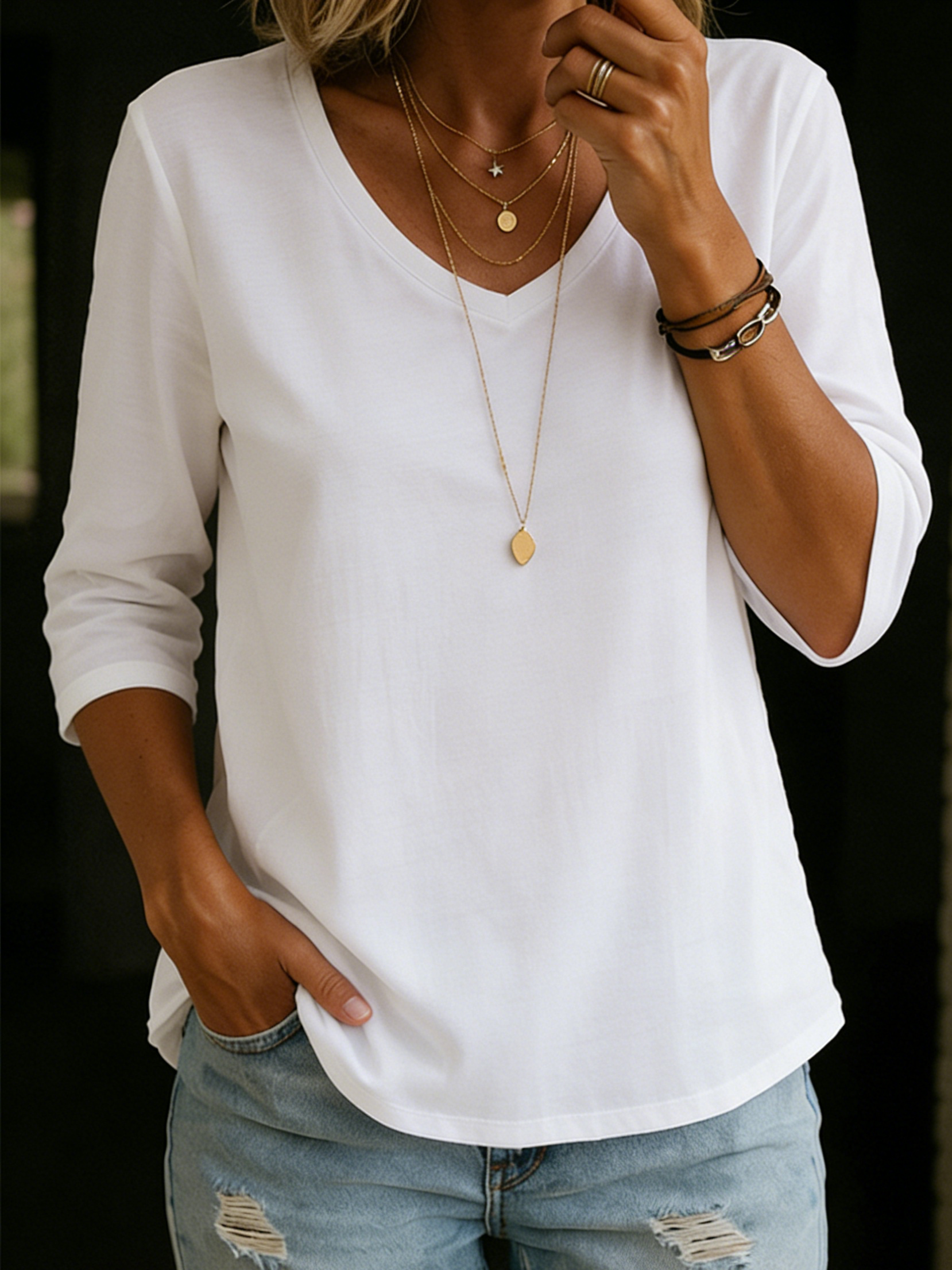 Cozy Casual Half-sleeve 100% Cotton T-shirt - iotean