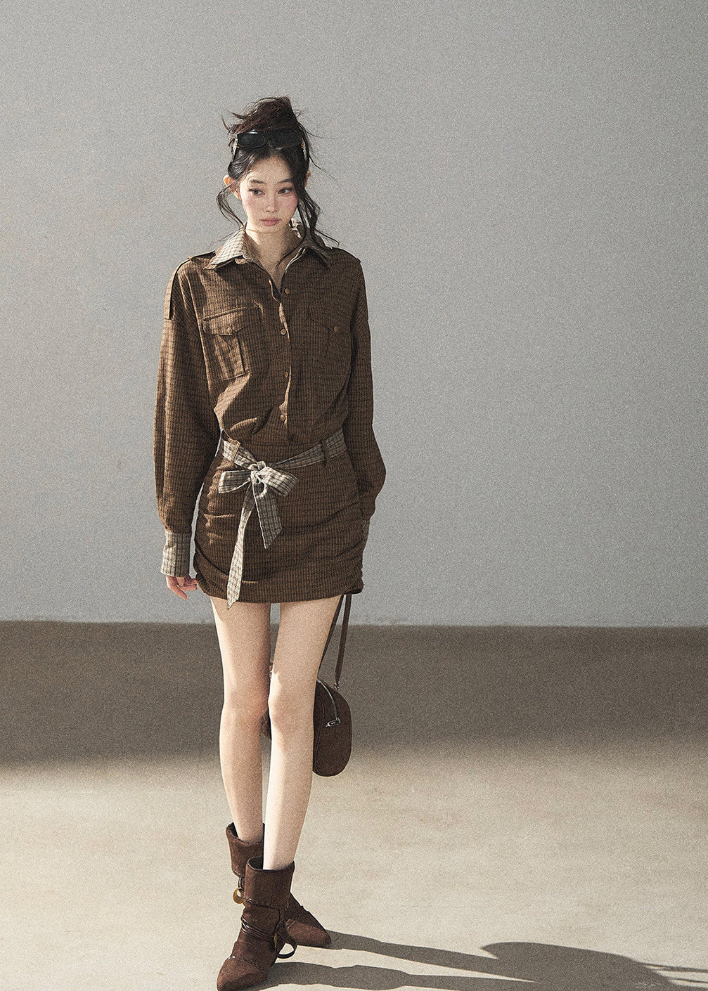 Promise Under the Oak Plaid Shirt Dress - iotean