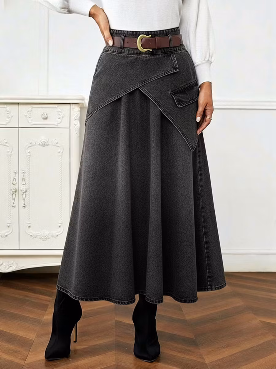 Women's Fashionable Denim Skirt - iotean