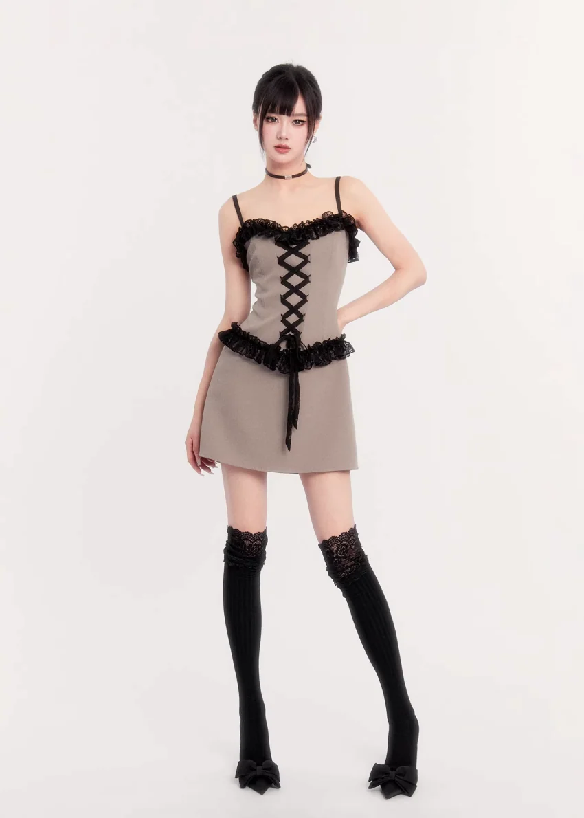 Sunset Cut Lace Blazer Set - iotean