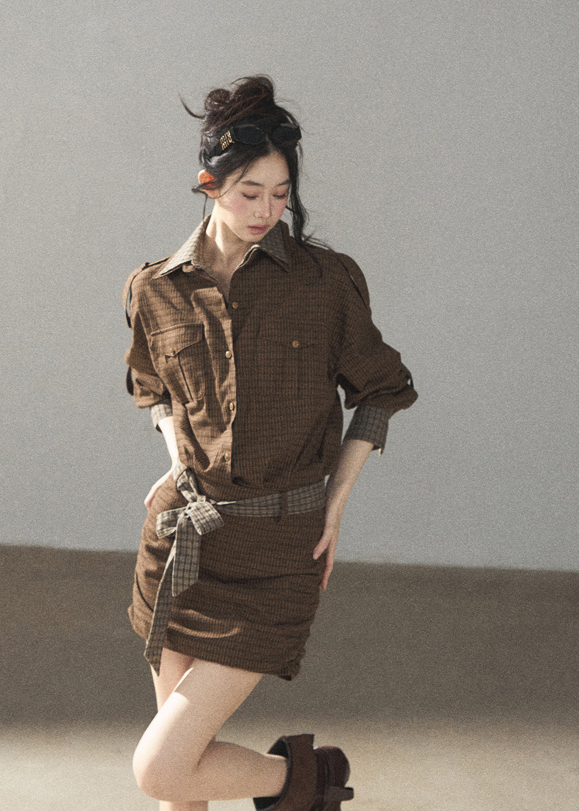 Promise Under the Oak Plaid Shirt Dress - iotean