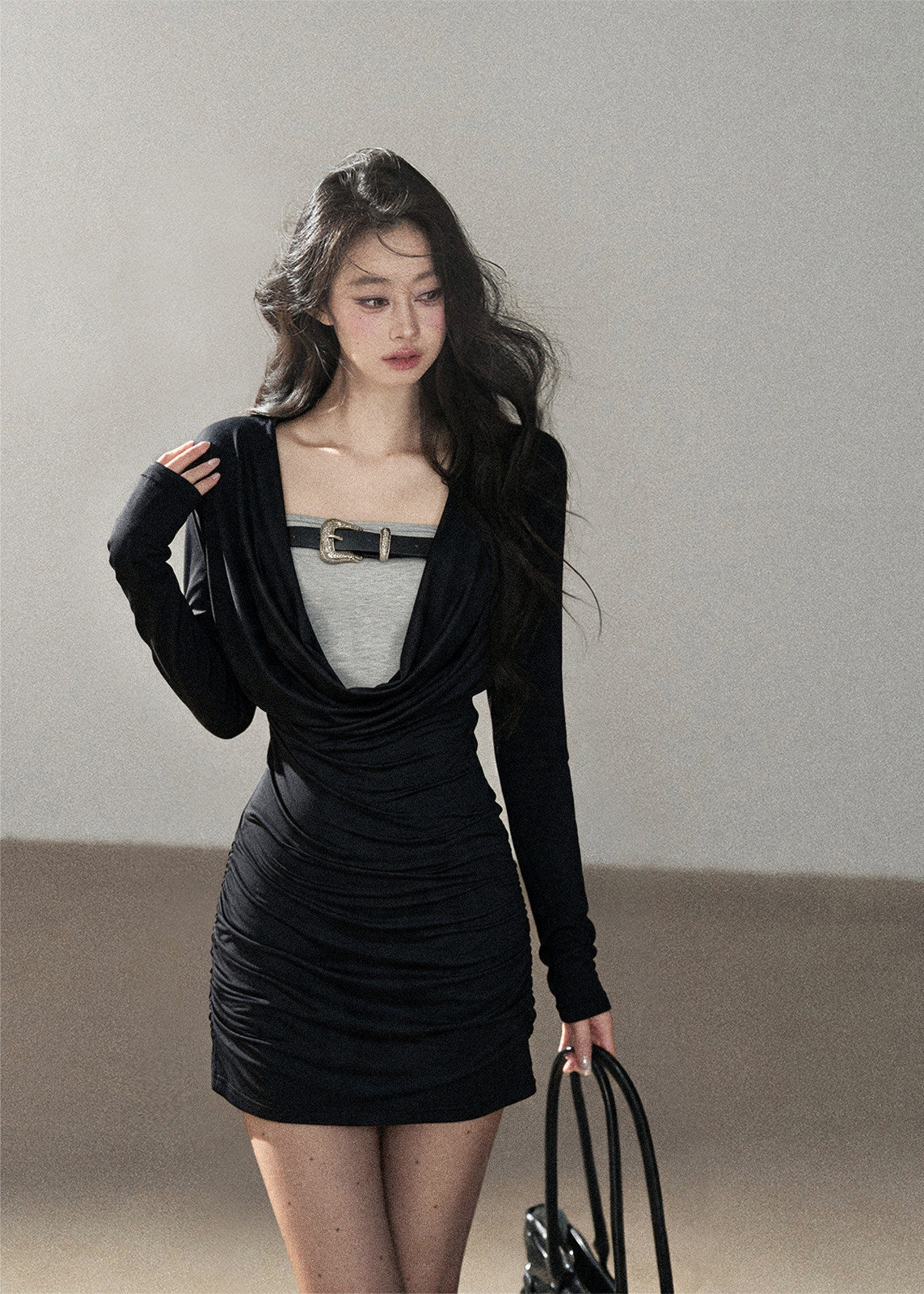 Misty Shore Draped Top & Mini Dress Set - iotean