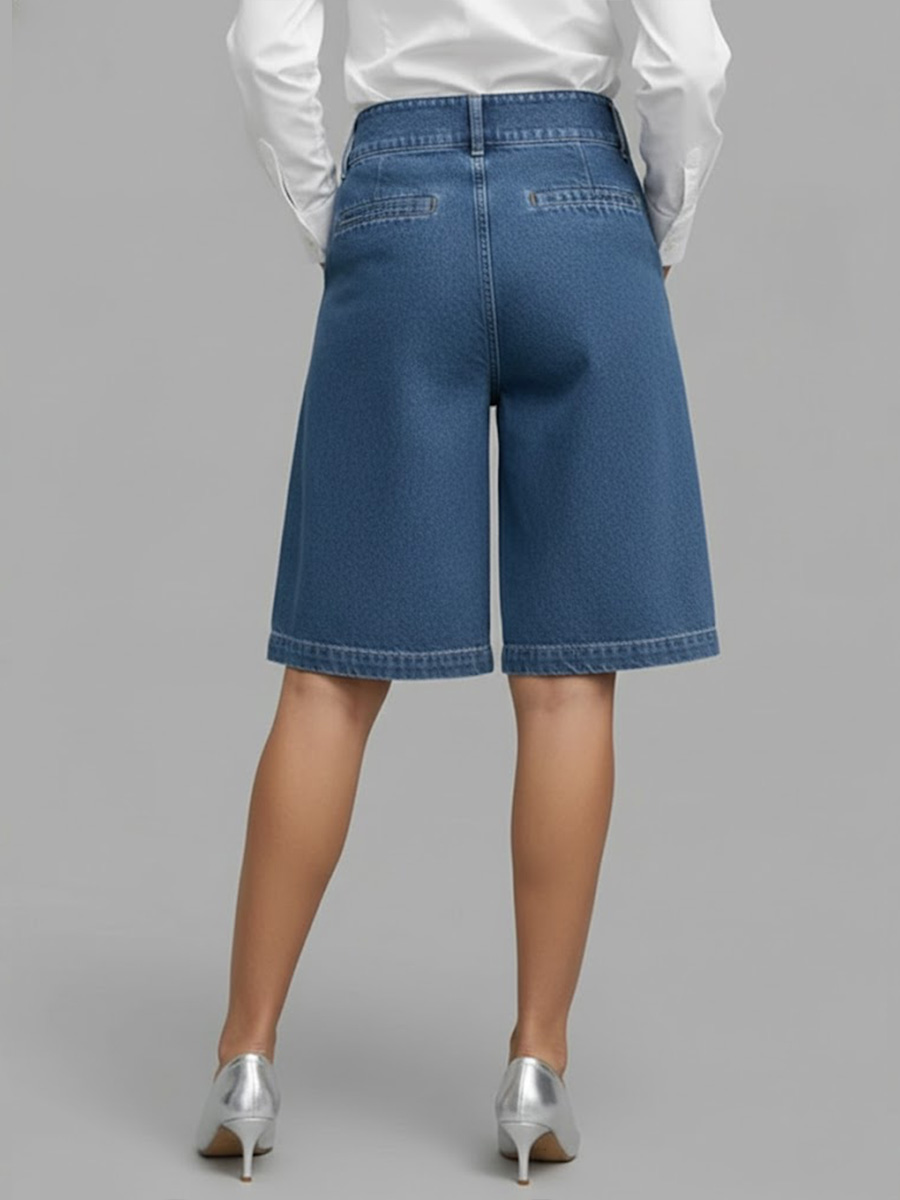 Women's High-waisted Casual Loose Denim Shorts - iotean