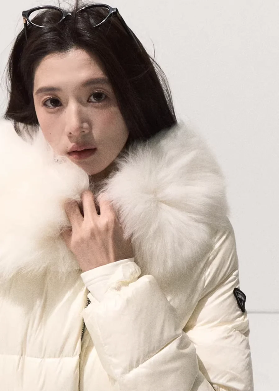 White Veil Hooded Down Coat - iotean